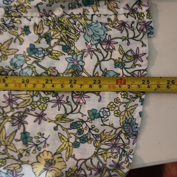 Linen Charter Club Luxury Womens Size L Blouse Longsleeve Floral Balloon Linen - Picture 11 of 13